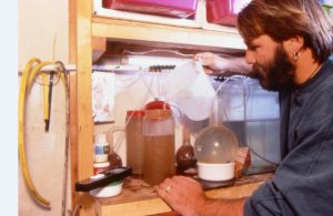 man in science lab